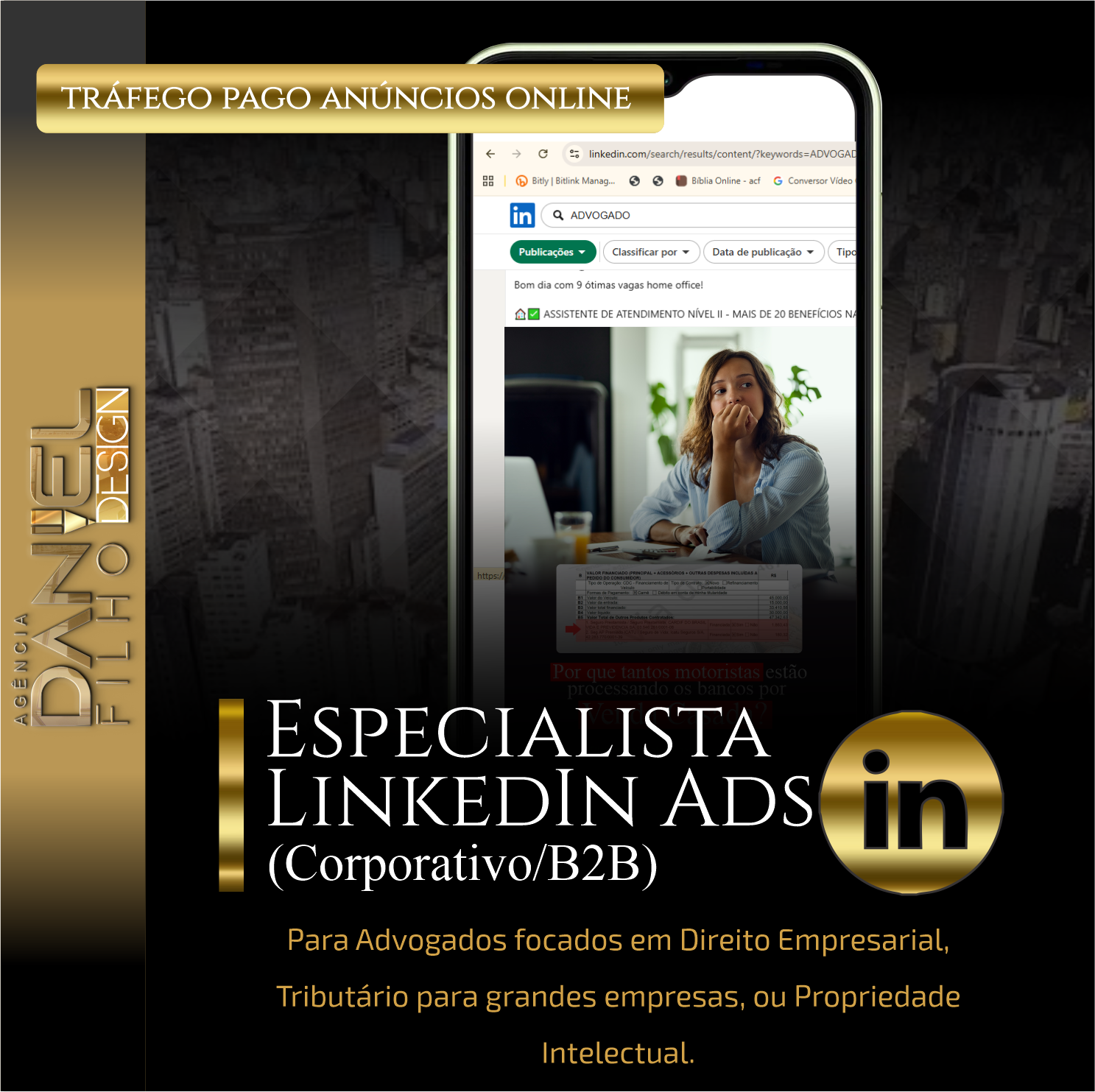 Especialista LinkedIn Ads - Corporativo B2B- trafego para advogado- são paulo-rj-brasilia- fortaleza